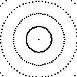 Cercles pointillés concentriques